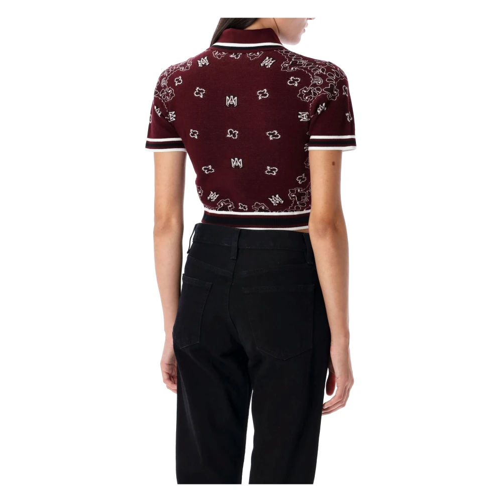 Amiri Bandana Polo Shirt Red Dames