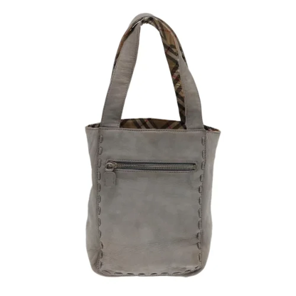 Burberry Vintage Pre-owned Leather handbags Gray Dames