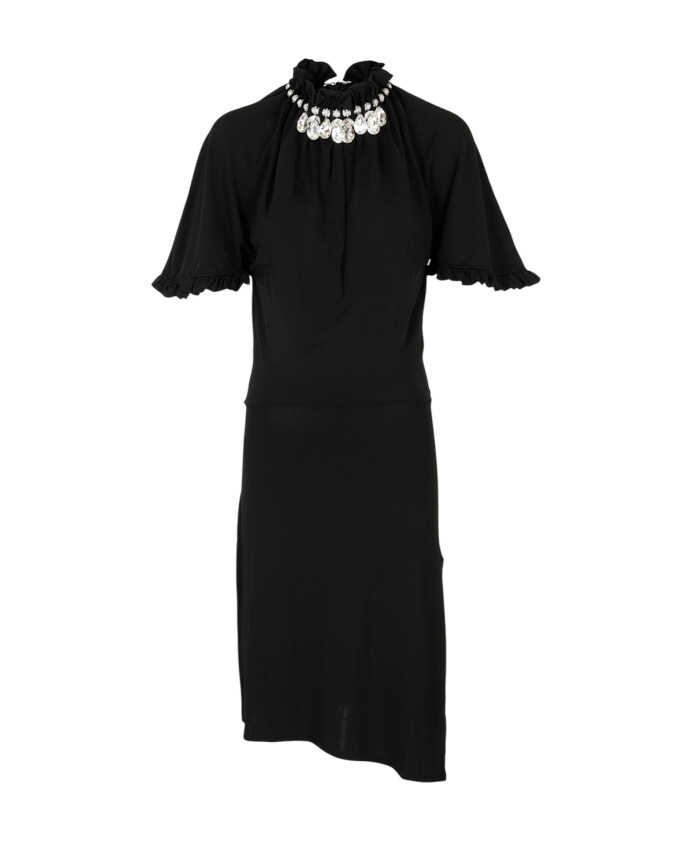 robe-courte-noire-a-col-montant