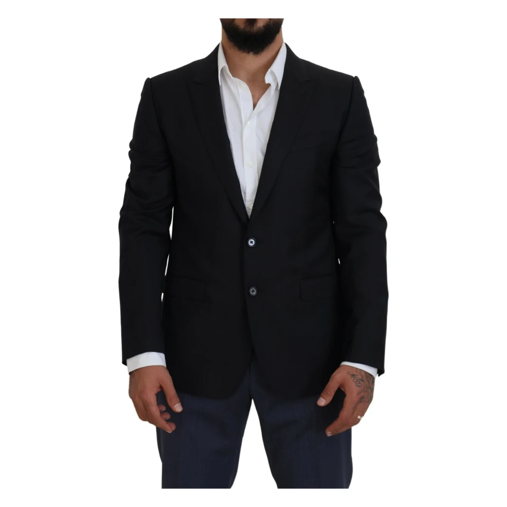 Dolce & Gabbana Men's Black Blazers,, Dark Blue Martini Blazer Coat Jacket Extra Large