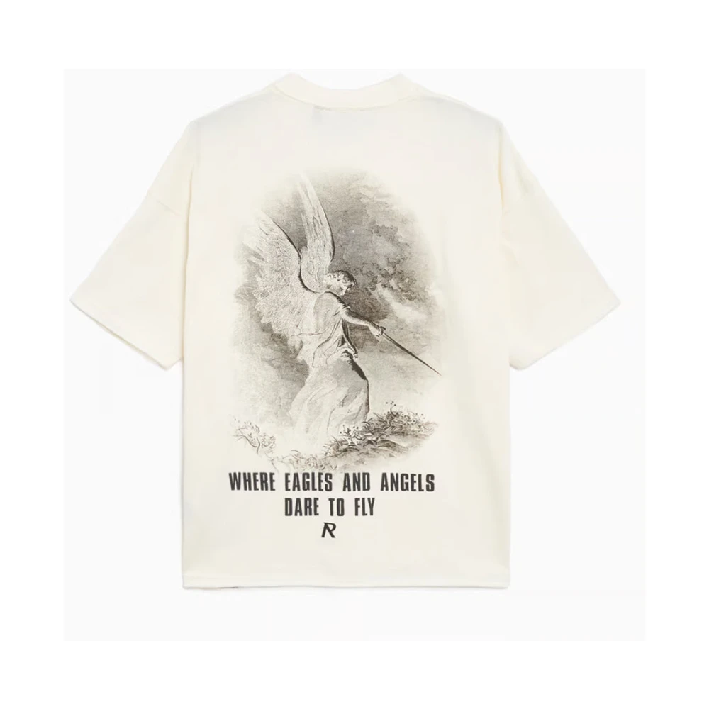 Represent Cotton Oversized T-shirt met Raw Hem White Heren