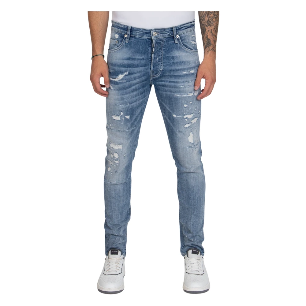 My Brand Navy Blue Distressed Jeans Blue Heren