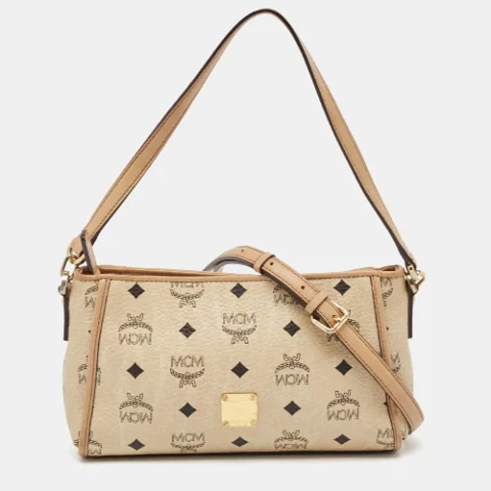 MCM Pre-owned Leather shoulder-bags Beige Dames