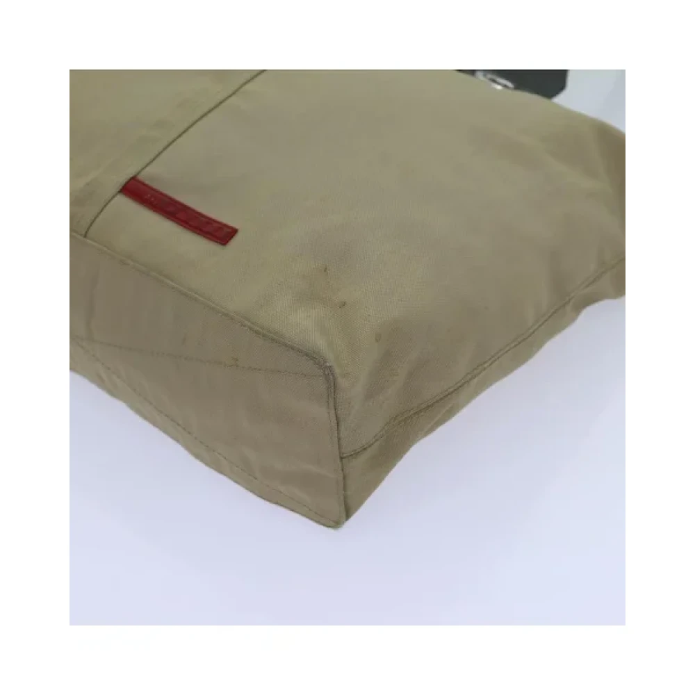 Prada Vintage Pre-owned Cotton prada-bags Beige Dames