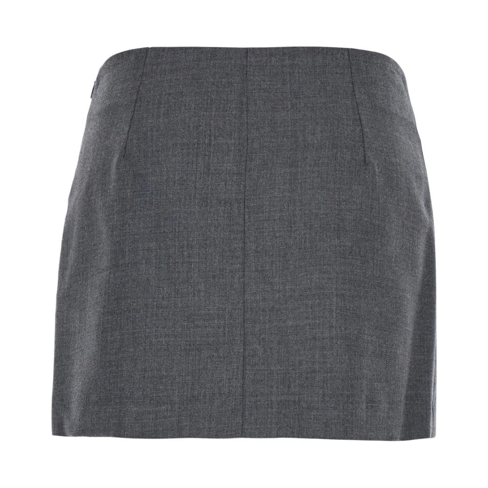 Mauro Grifoni Grijze Wol Mini Rok Gray Dames