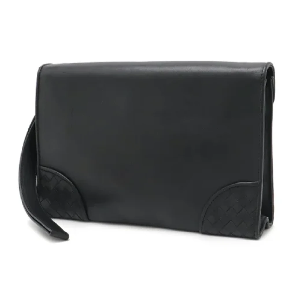 Bottega Veneta Vintage Pre-owned Leather clutches Black Unisex