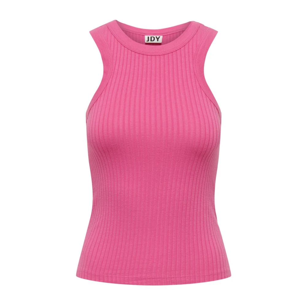 Jacqueline De Yong Women's Pink Ribbed Tank Top