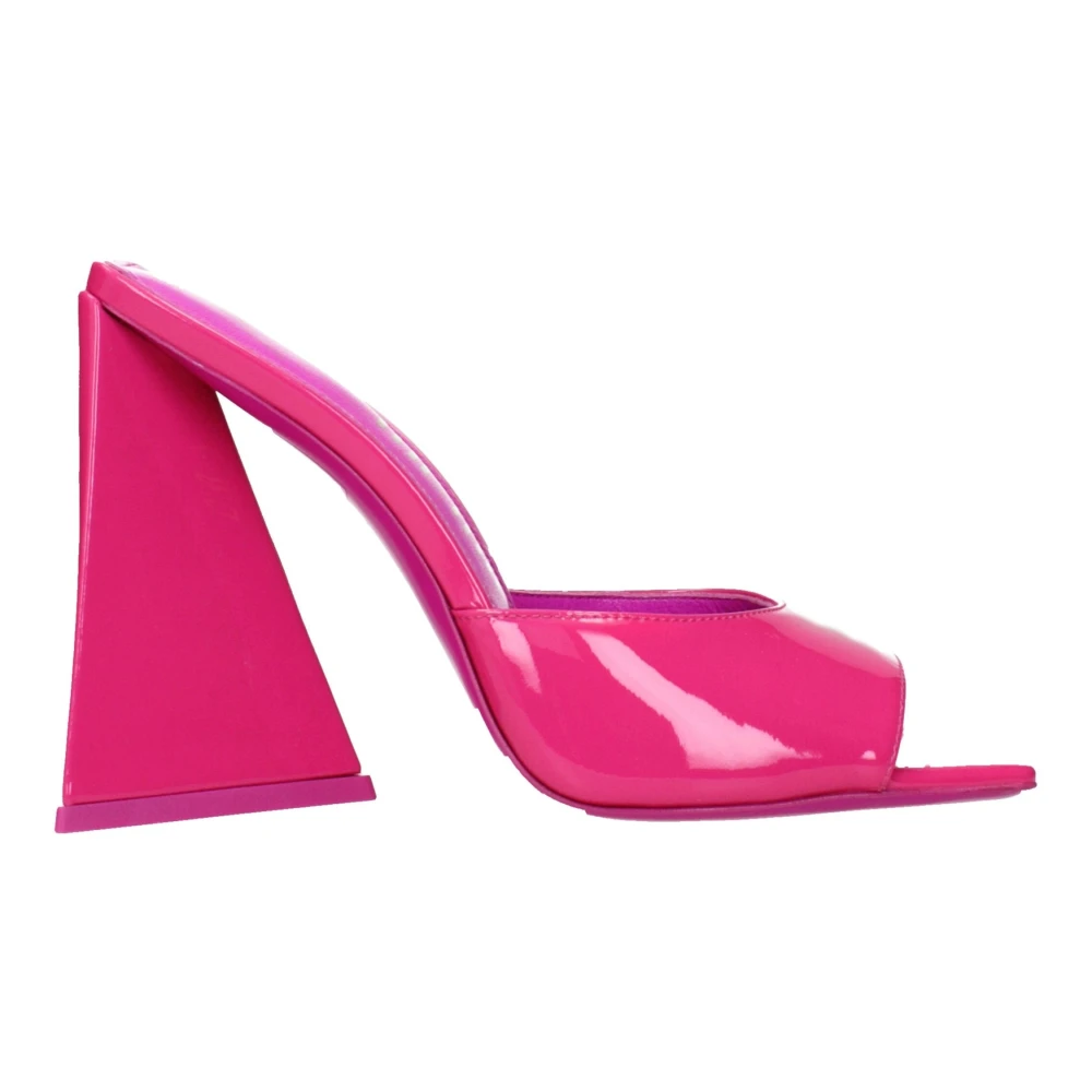 The Attico Leather Platform Sandals - Female - Heeled Mules - Pink - 4 1/2 Uk - Shoes