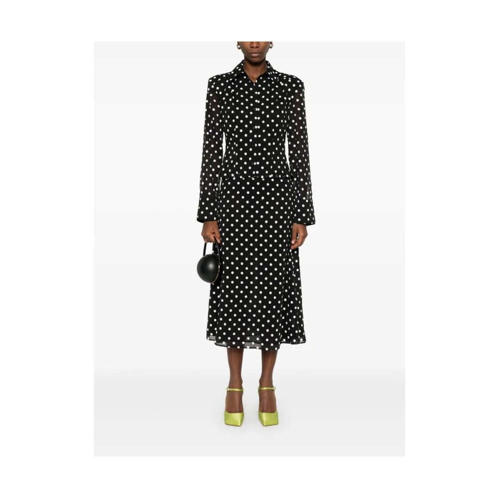 Rotate Birger Christensen Pailletten Polka Dot Chiffon Rok Black Dames