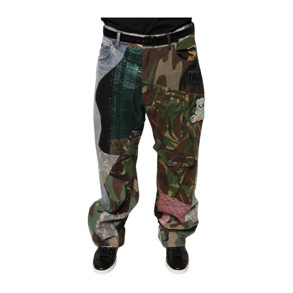 Dolce & Gabbana Multicolor Patchwork Cargo Broek Multicolor Heren
