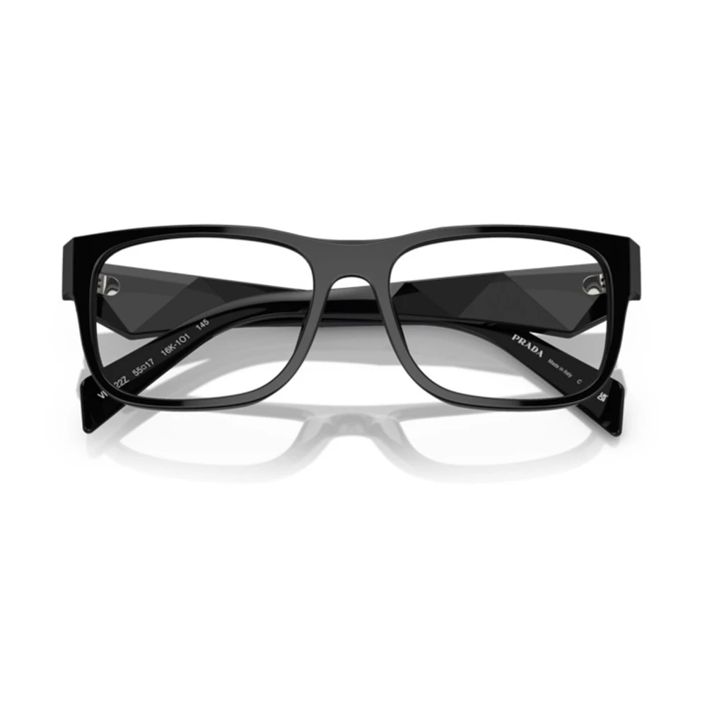 Prada Geometrische acetaatbrillen met gefacetteerde pootjes Black Heren