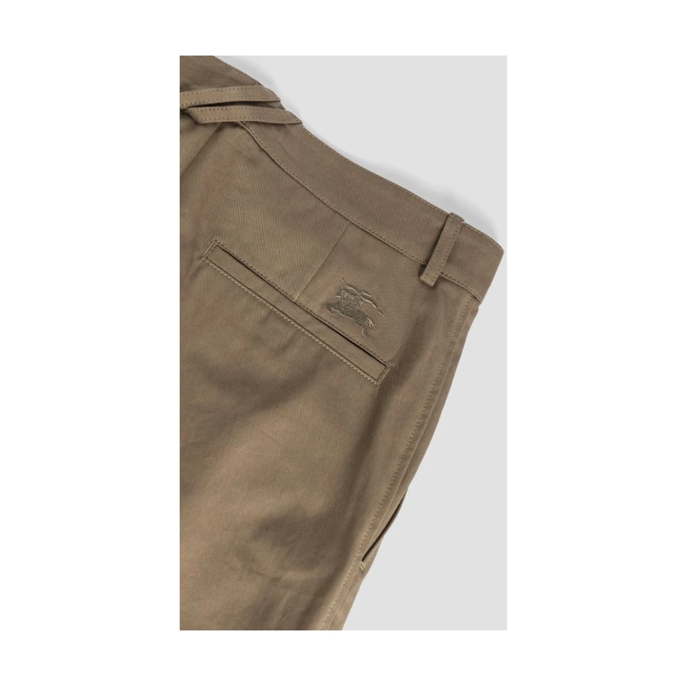 Burberry Slim Fit Chino Broek met Ruiterborduursel Brown Heren