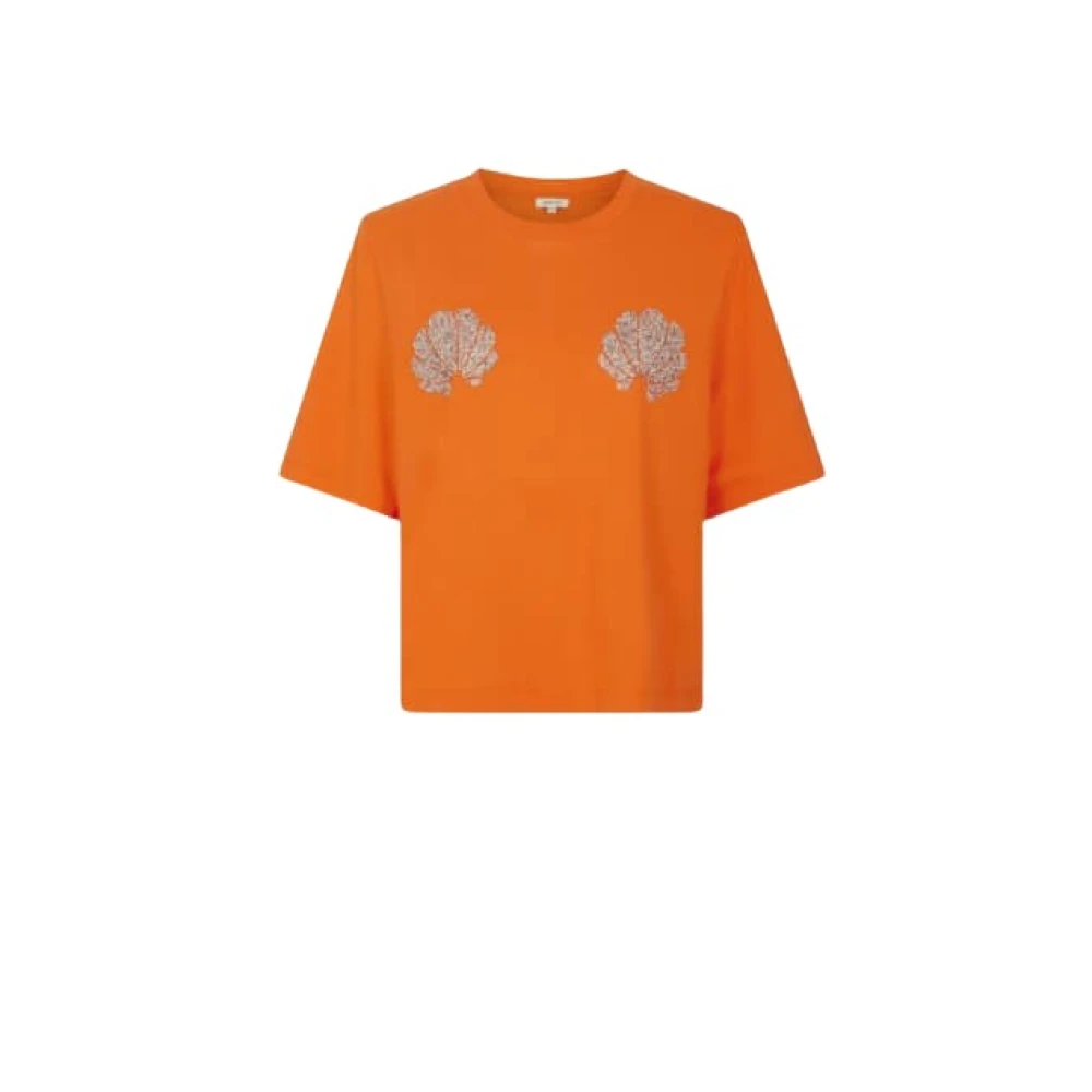 Manoush Schelp Korte Mouw T-shirt Orange Dames