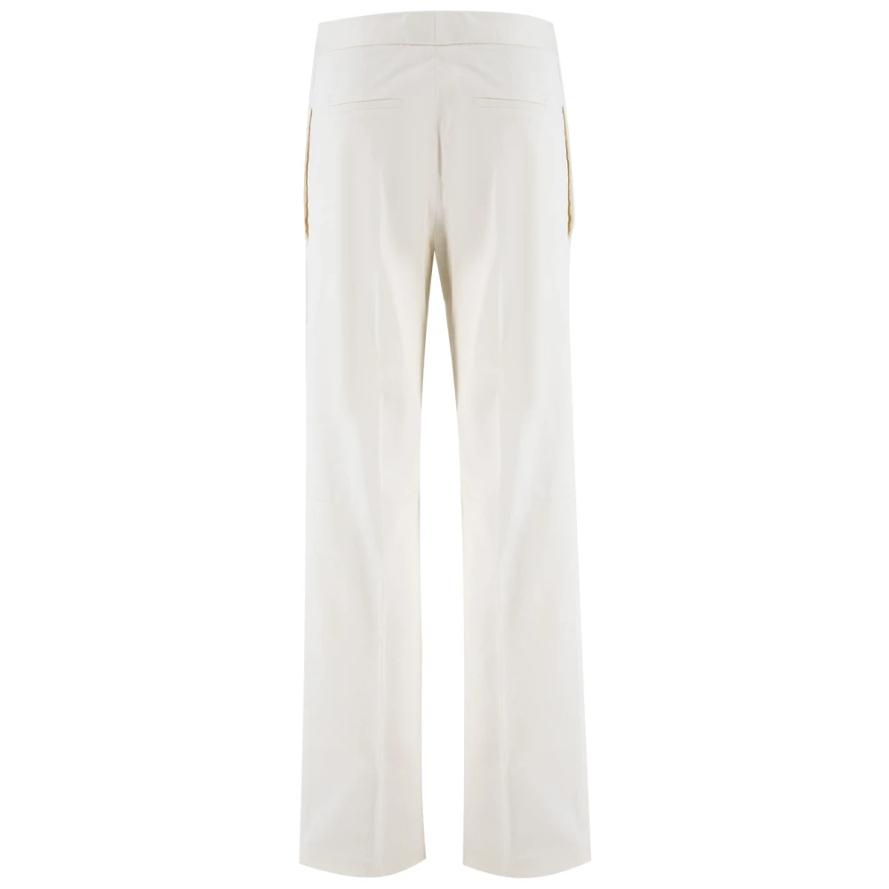 Fabiana Filippi Hoge Taille Katoenen Gabardine Broek White Dames