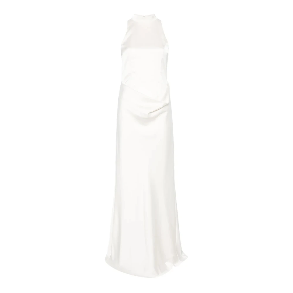 Rotate Birger Christensen Women's White High-Neck Satin Dress - Gowns - Xs - Dresses