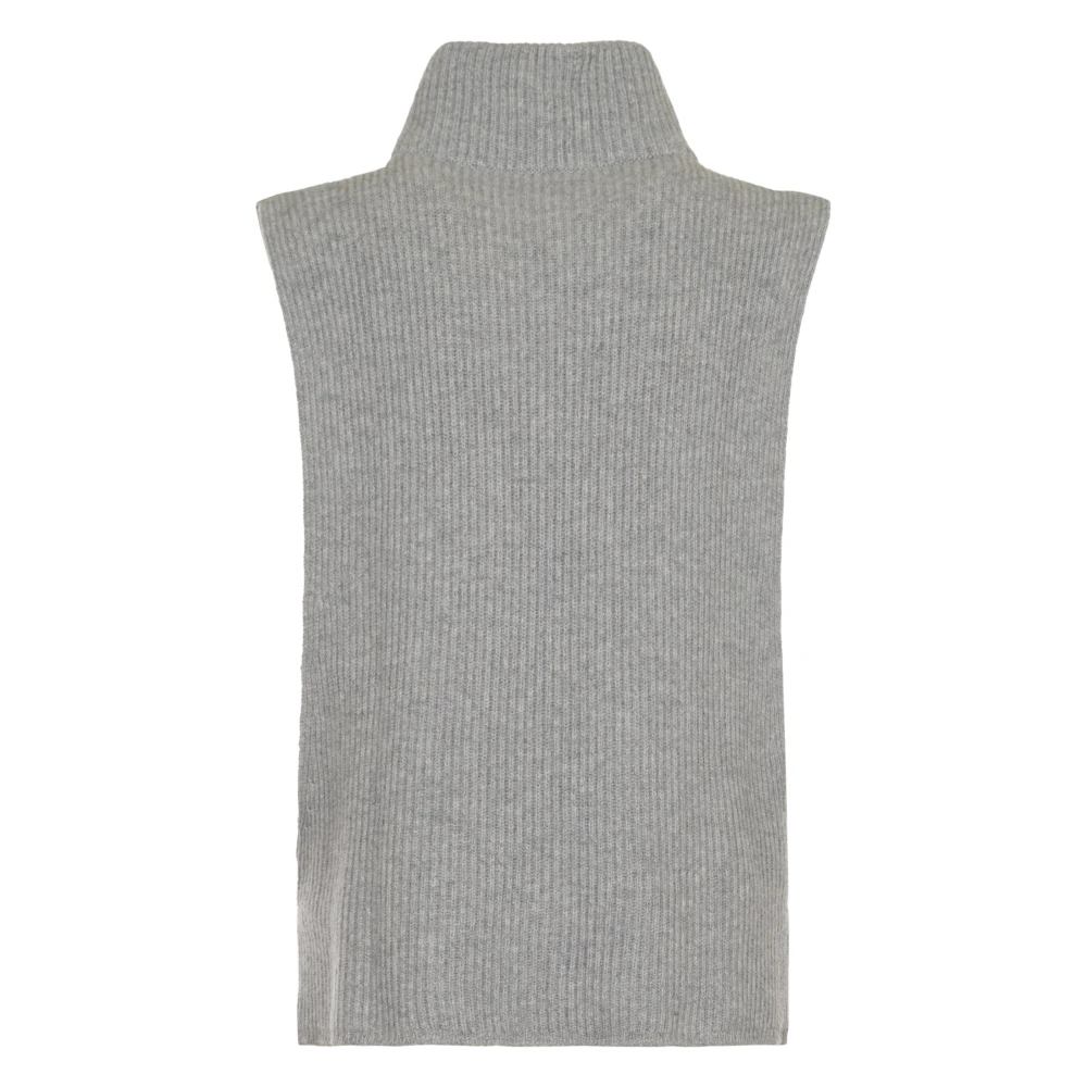 Max Mara Lichtgrijze Gebreide Gilet Sweater Gray Dames