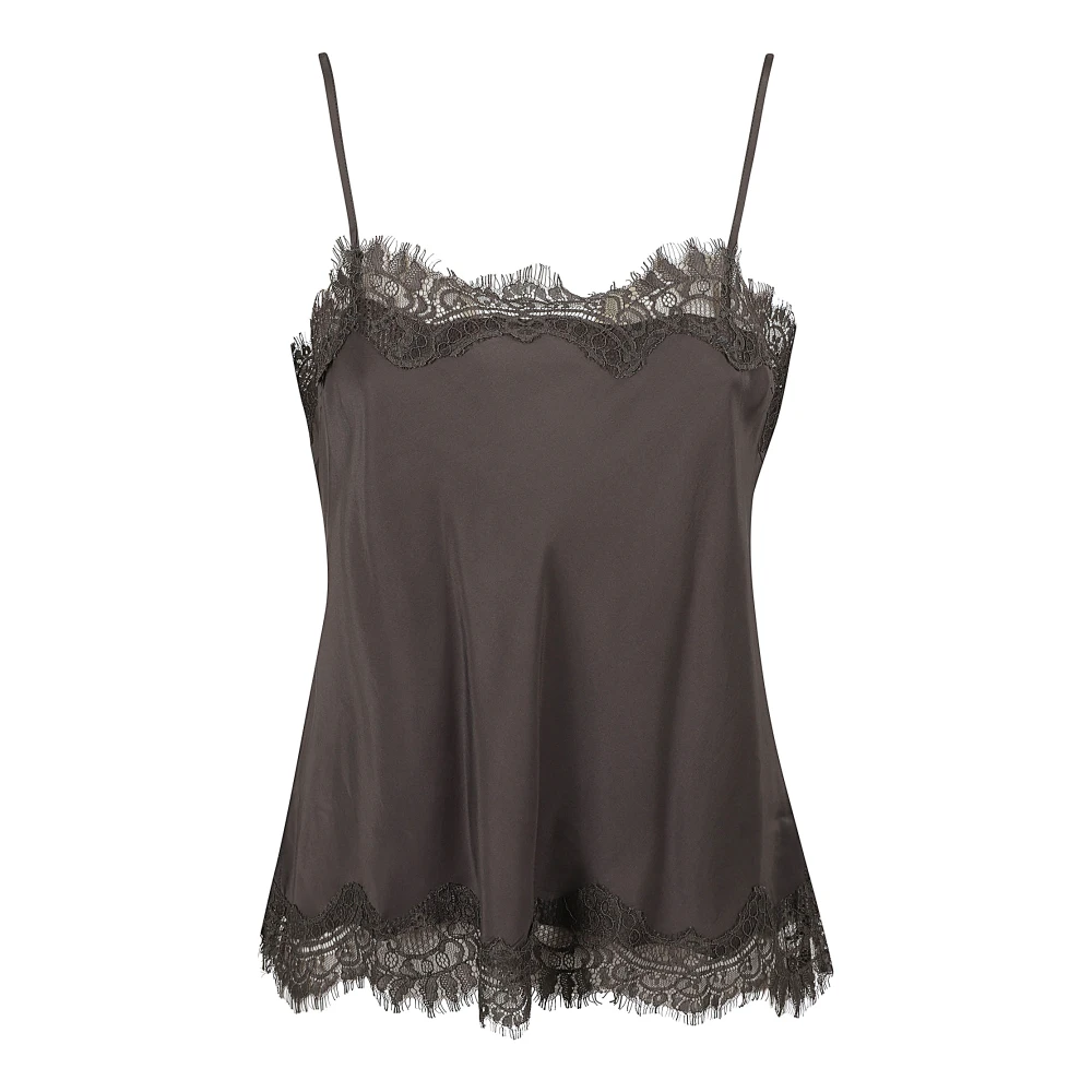 Gold Hawk Grijze Zijden Kant Topwear Gray Dames