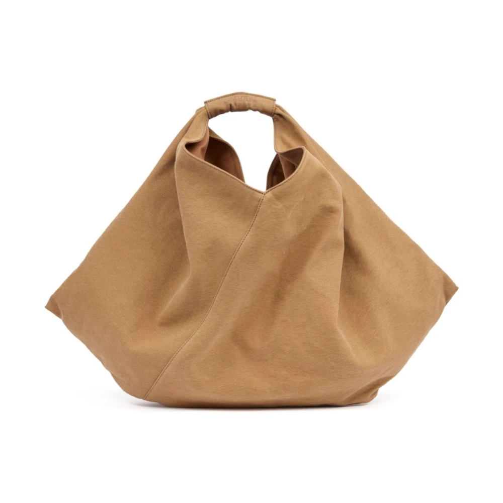 MM6 Maison Margiela Canvas Schoudertas met Gedrapeerde Details Beige Dames