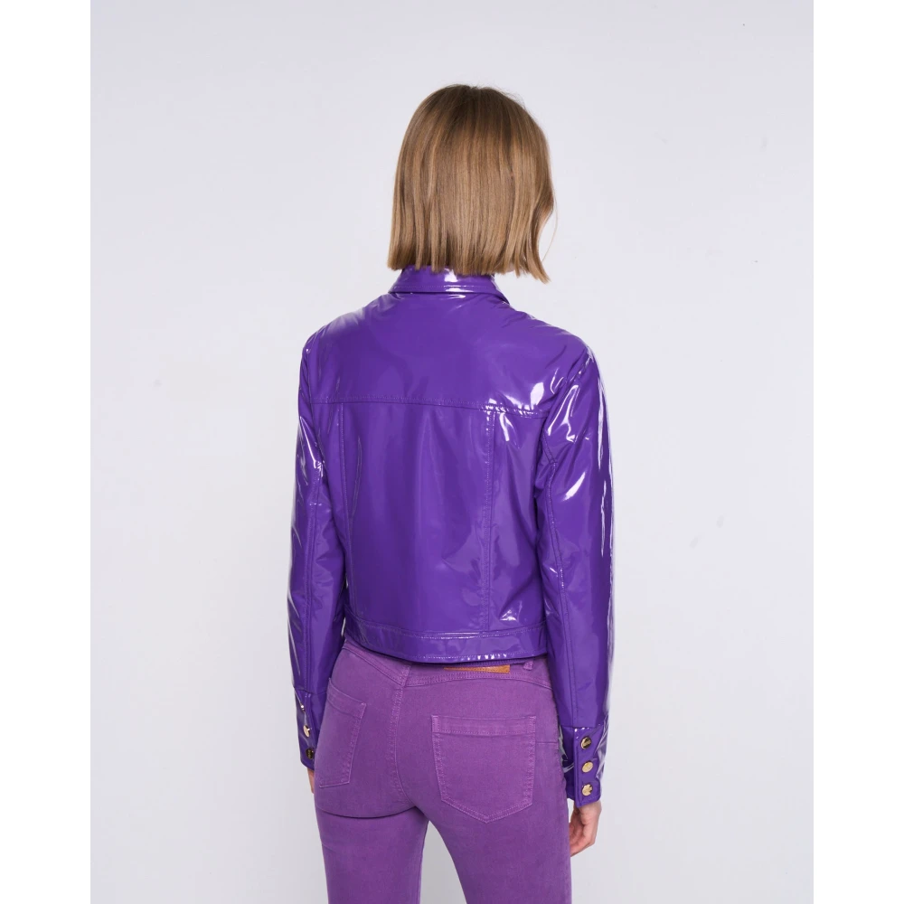 Silvian Heach Vinyl jack met korte snit Purple Dames