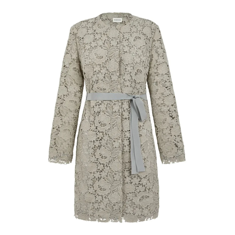 P.a.r.o.s.h. Beige Kant Lang Jack met Riem Beige Dames