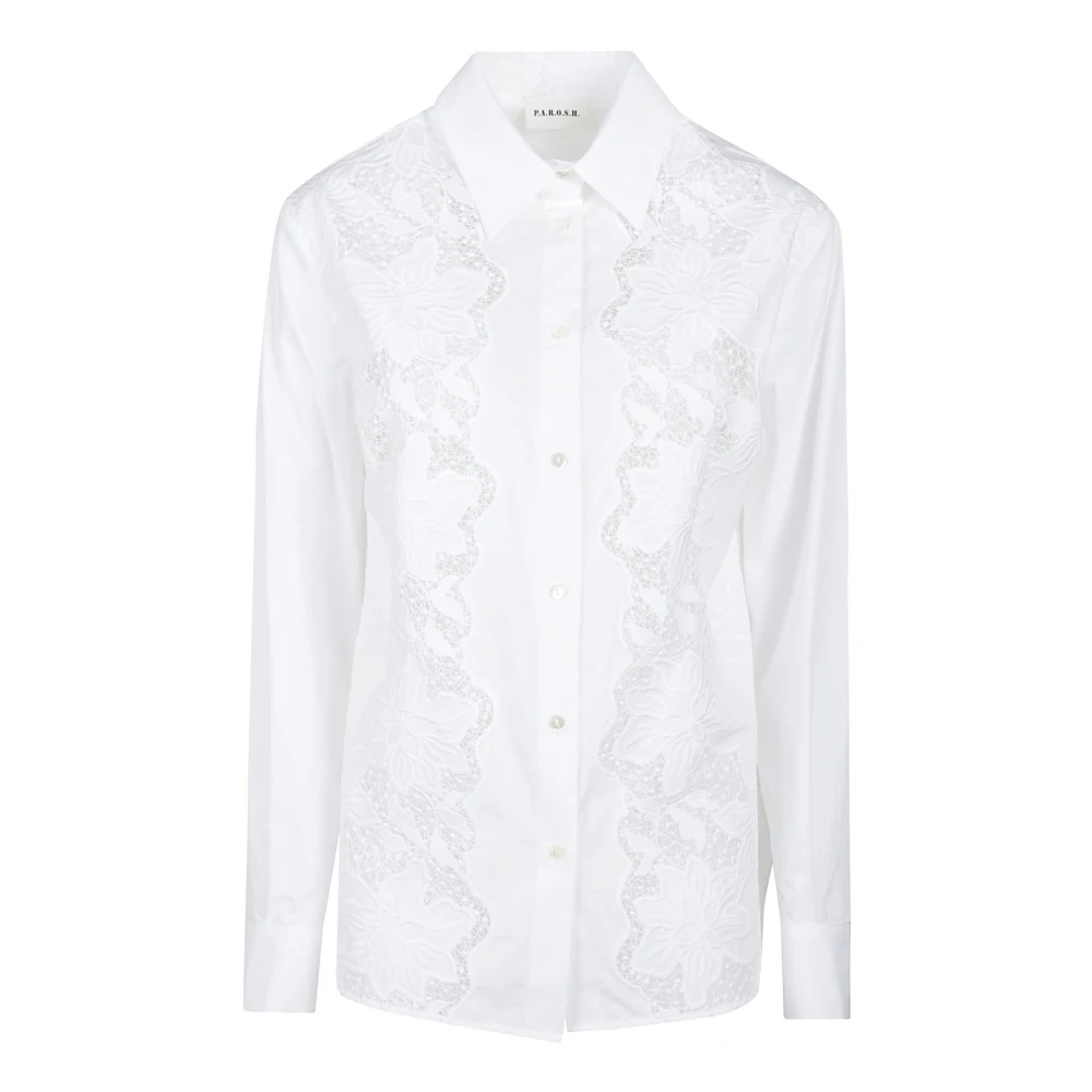 P.a.r.o.s.h. Chocoladebruin shirt met lange mouwen White Dames