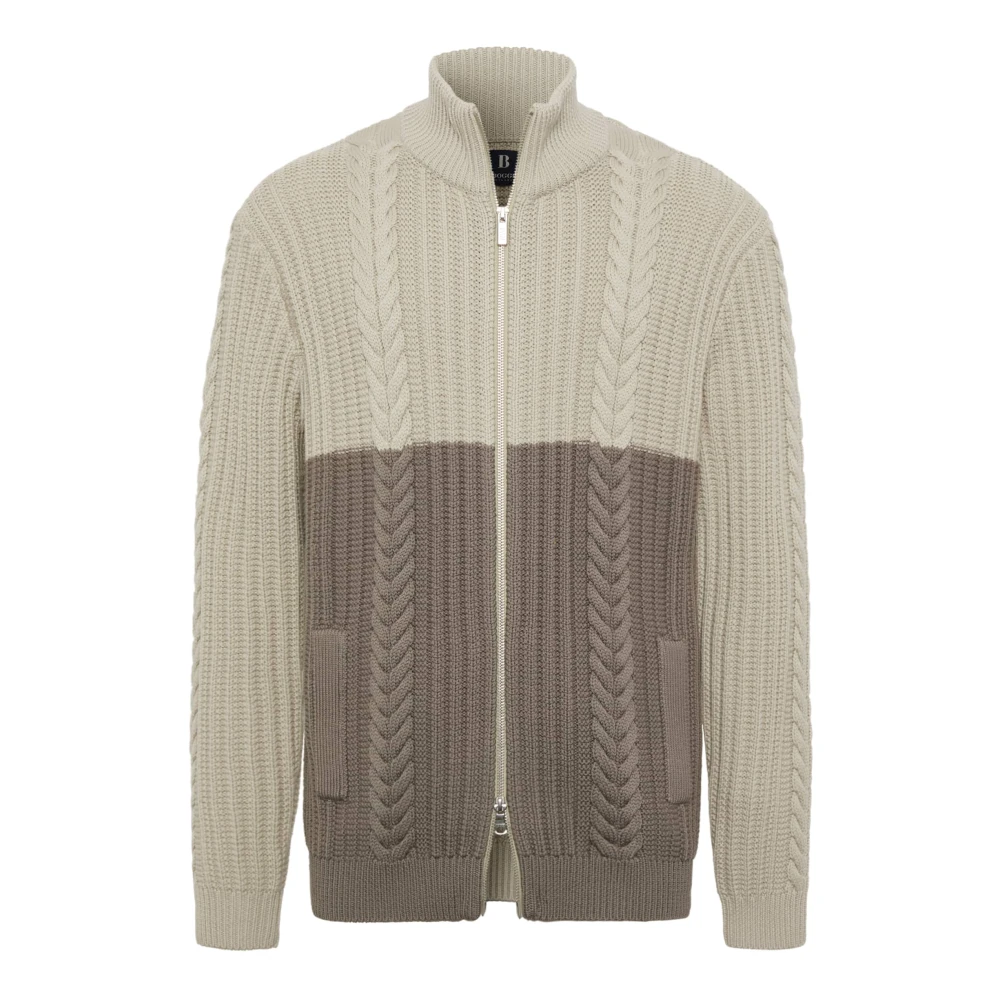 Boggi Milano Tweedkleurige Full-Zip Jumper Beige Heren