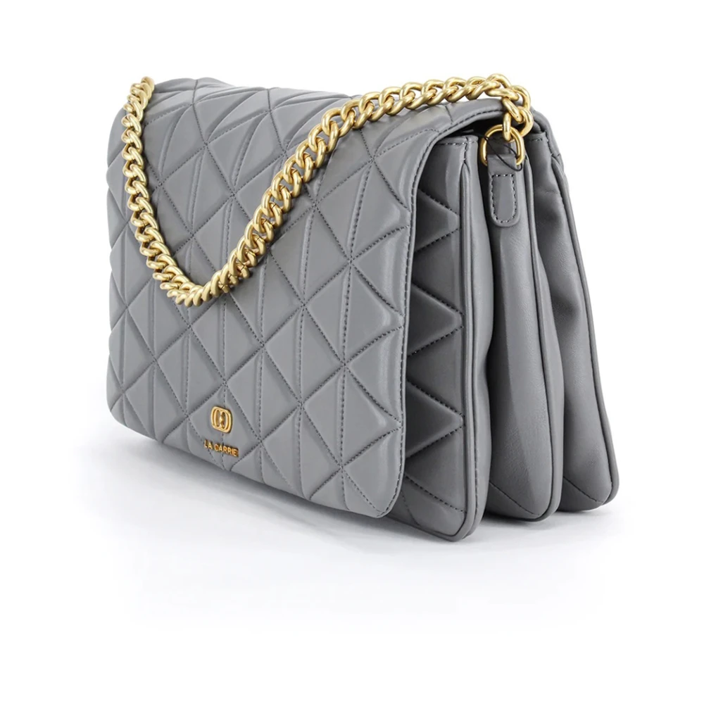 La Carrie Grijze Schoudertas met Kettinghengsel Gray Dames