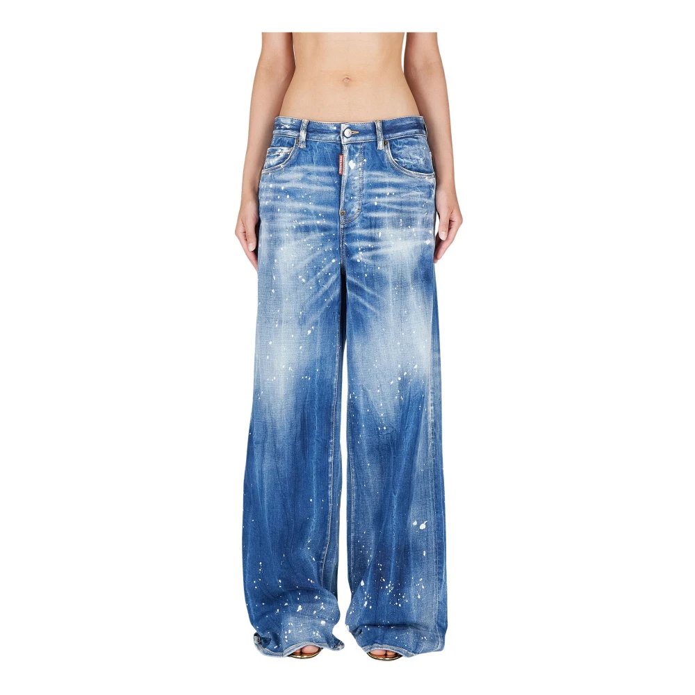 Dsquared2 Stijlvolle Broeken Blue Dames