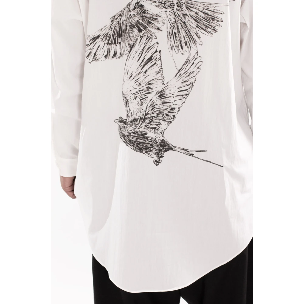 Y-3 Krijtwit Grafisch Relaxte Shirt White Heren