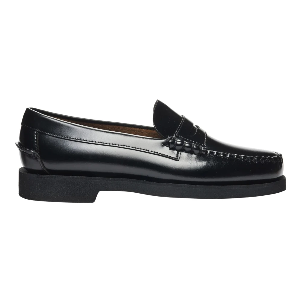 Sebago Women's Black Loafers, 6 Uk, Leather Business Loafers For
