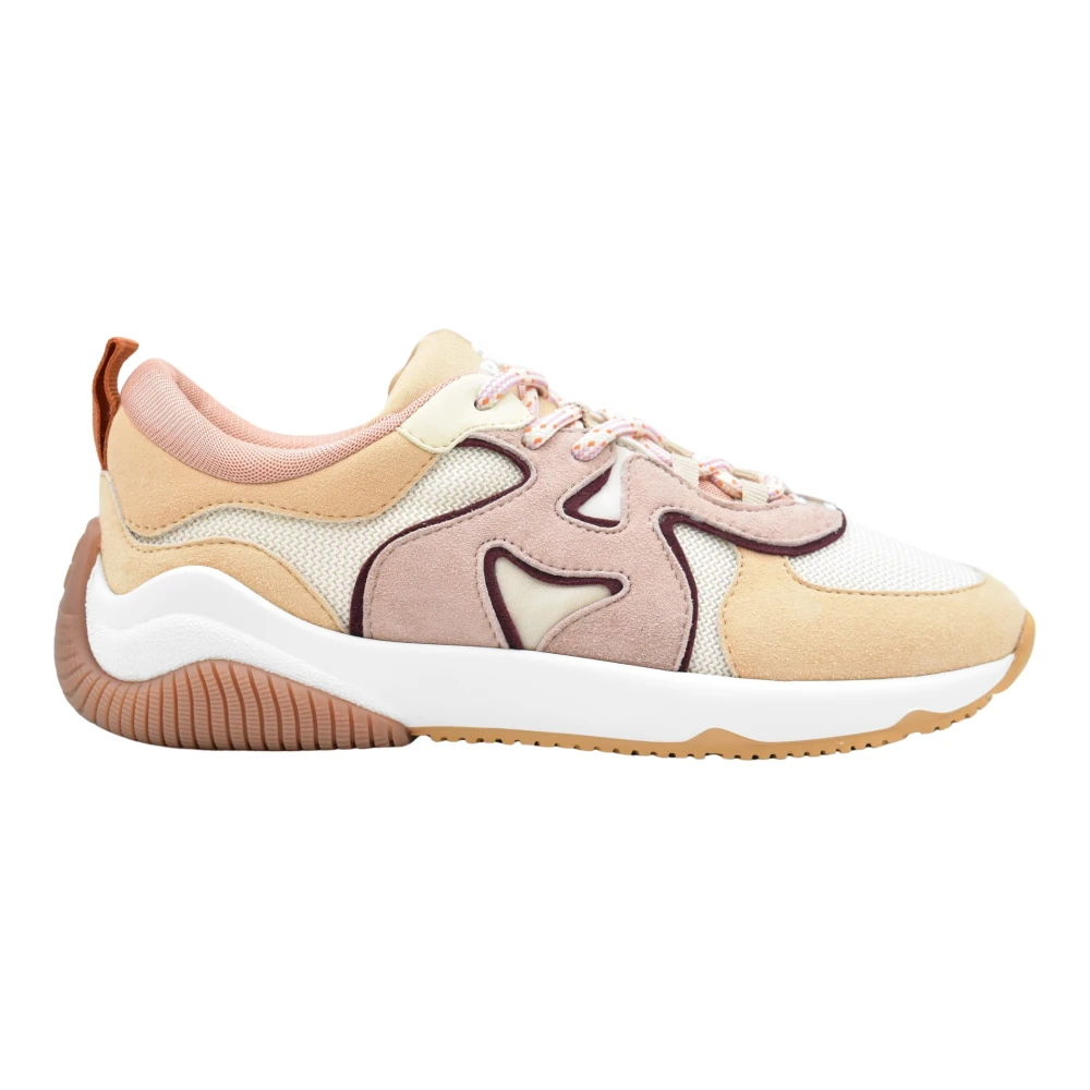 Hogan Rosa Spets Platta Skor Ss22 Beige, Dam