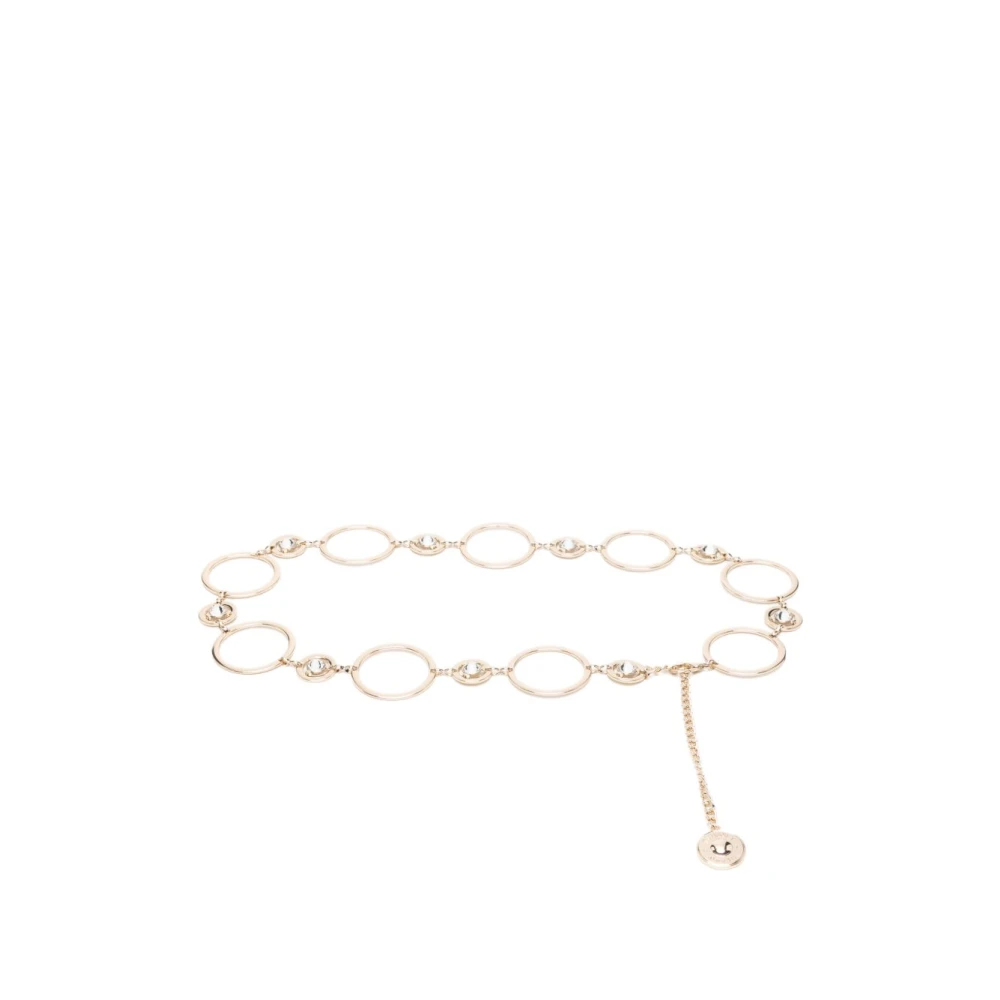 Twinset Yellow Belts, Female, M, Crystal Embellished Chain Belt