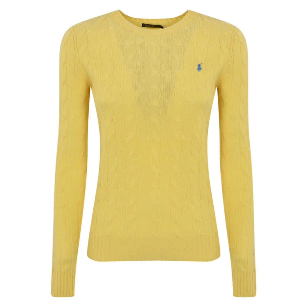 Polo Ralph Lauren Gele Gevlochten Trui Yellow Dames