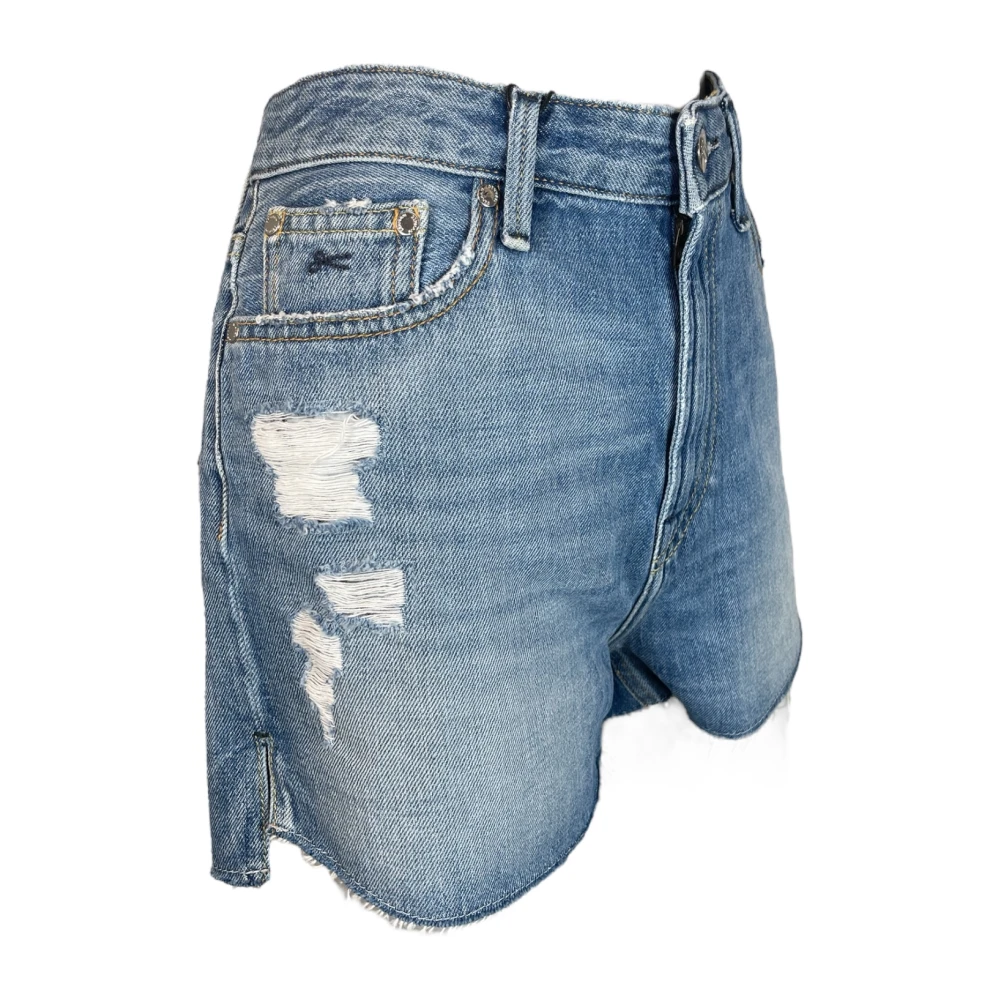 Denham Britt Dames Shorts Blauw Logo Detail Blue Dames