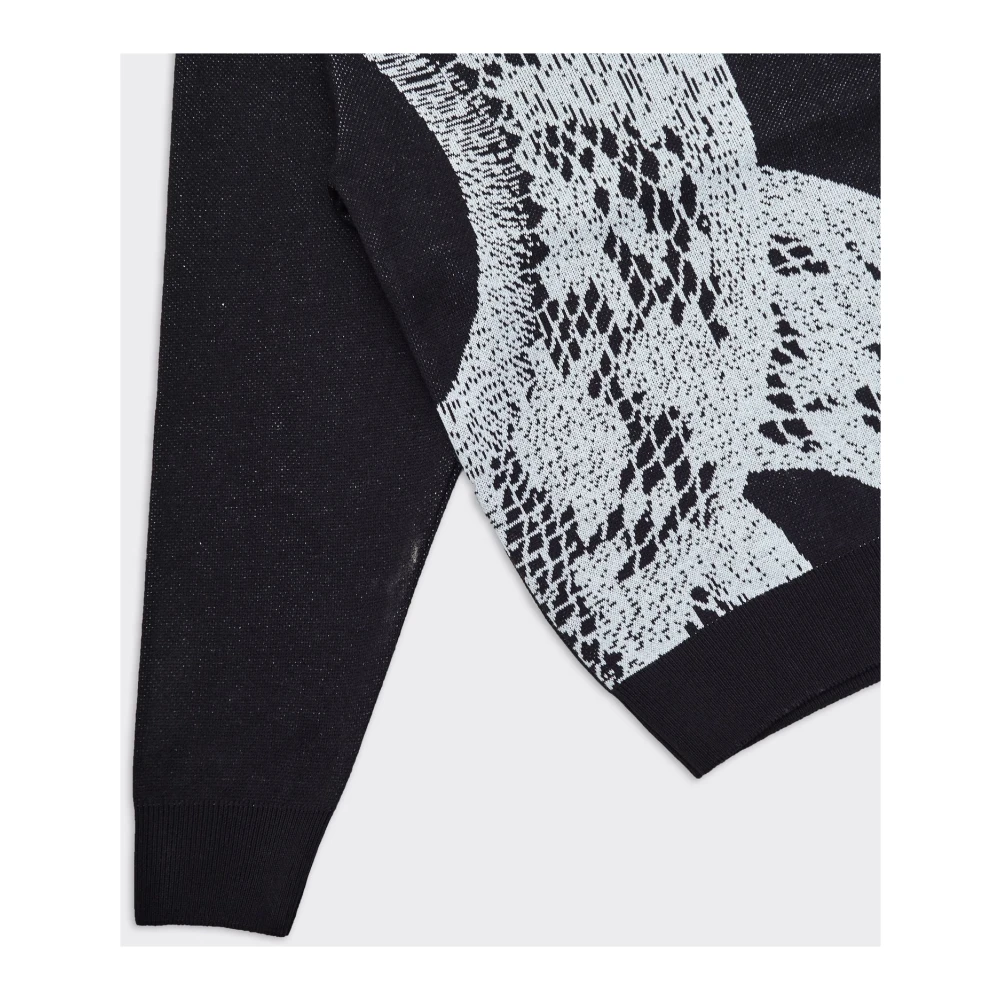 Iuter Zwarte Boa Trui Jacquard Gebreid Black Heren
