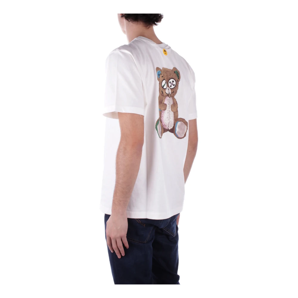 Barrow Beige T-shirt met Logo aan de Voorkant White Dames