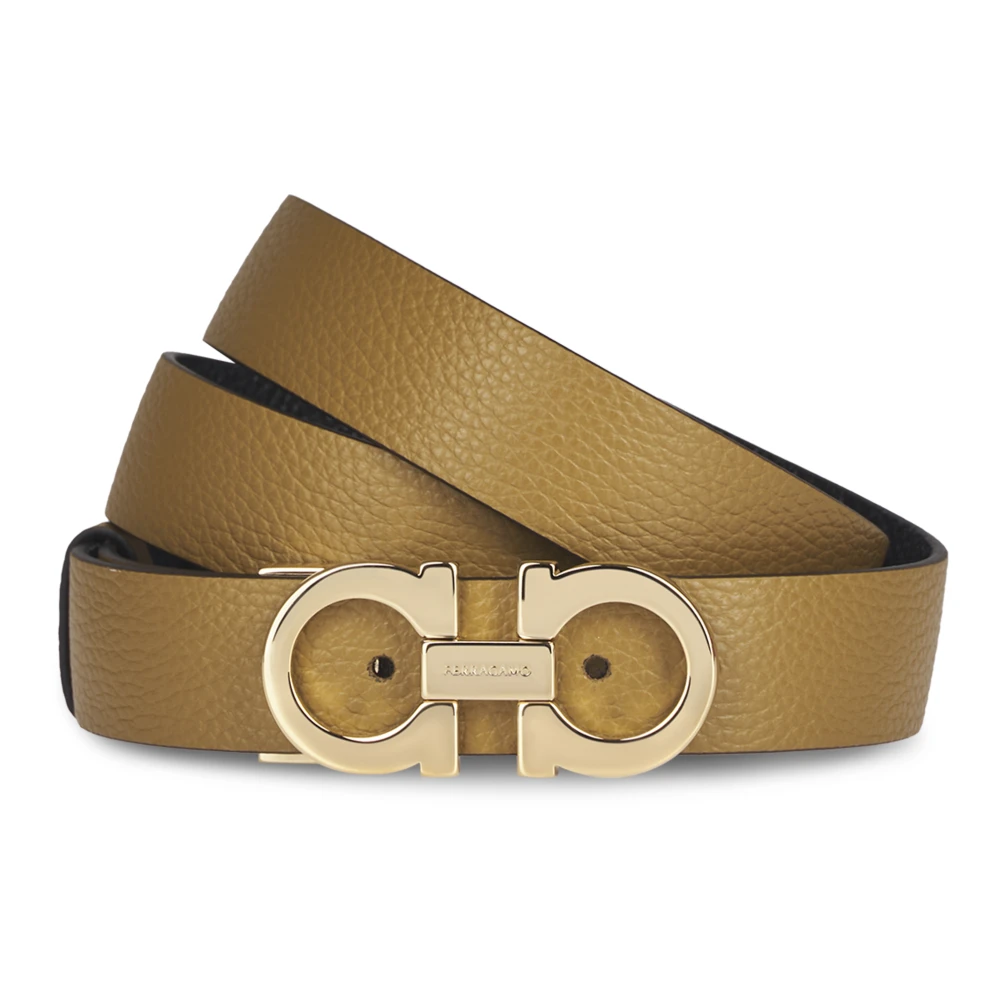 Salvatore Ferragamo Mediterraneo Vitello Leren Riemen Brown Dames