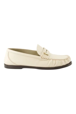 Beige Läder Loafers Vår-Sommar 2025