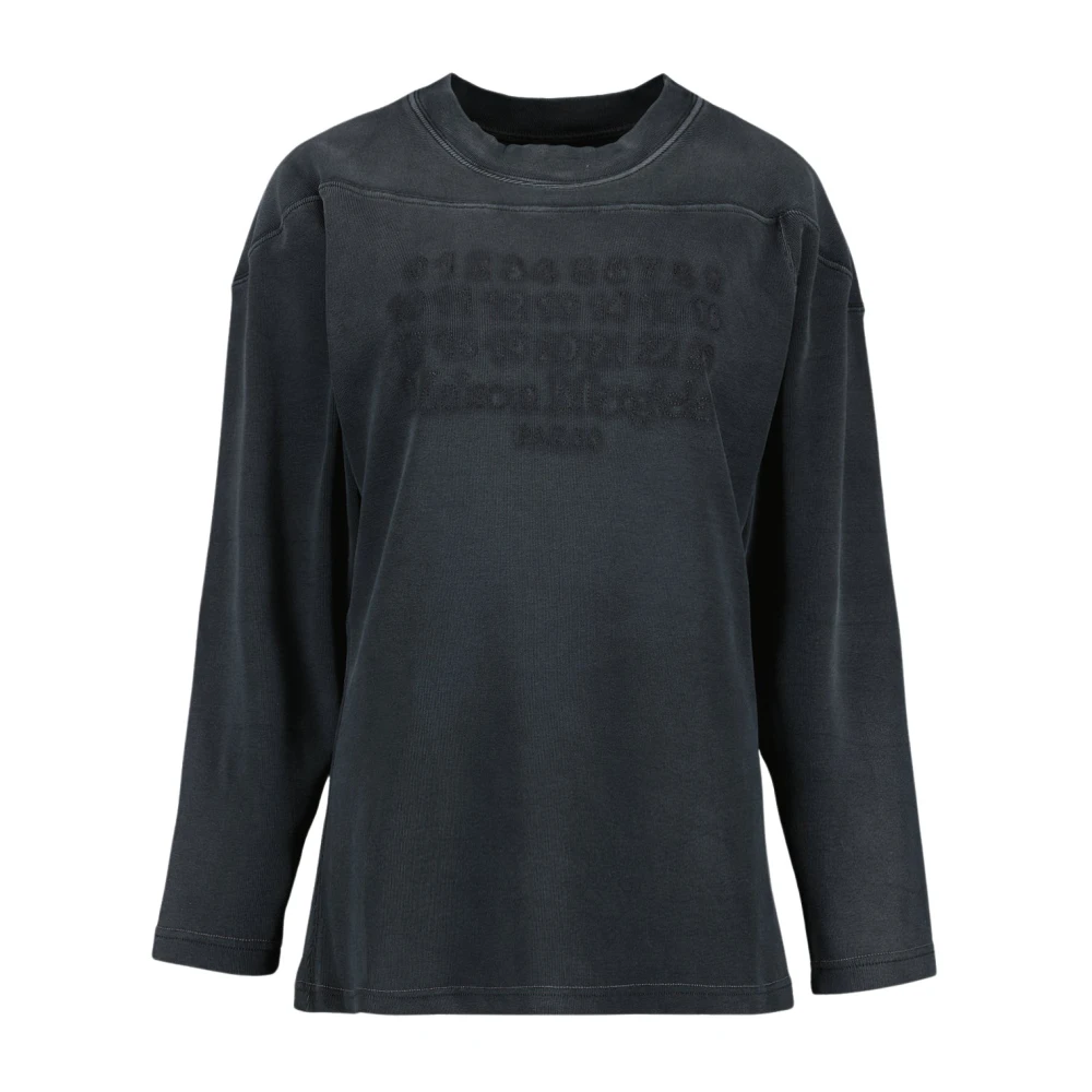 Maison Margiela Genummerd Sweatshirt Blauw Gewassen Katoen Black Dames