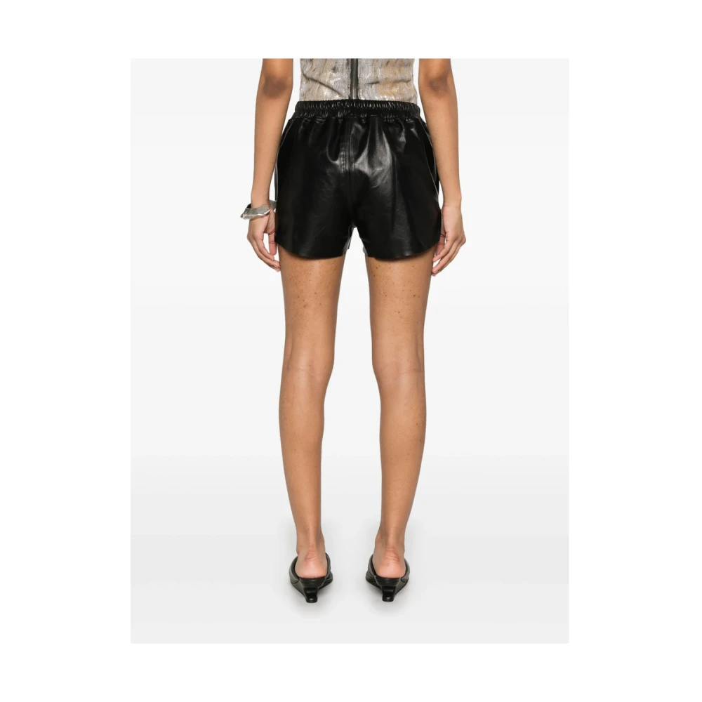 Rick Owens Zwarte Trekkoord Elastische Taille Shorts Black Dames