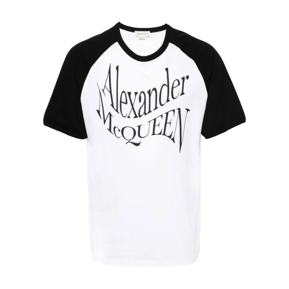 Alexander mcqueen Logo Print Crew Neck T-shirts en Polos White Heren