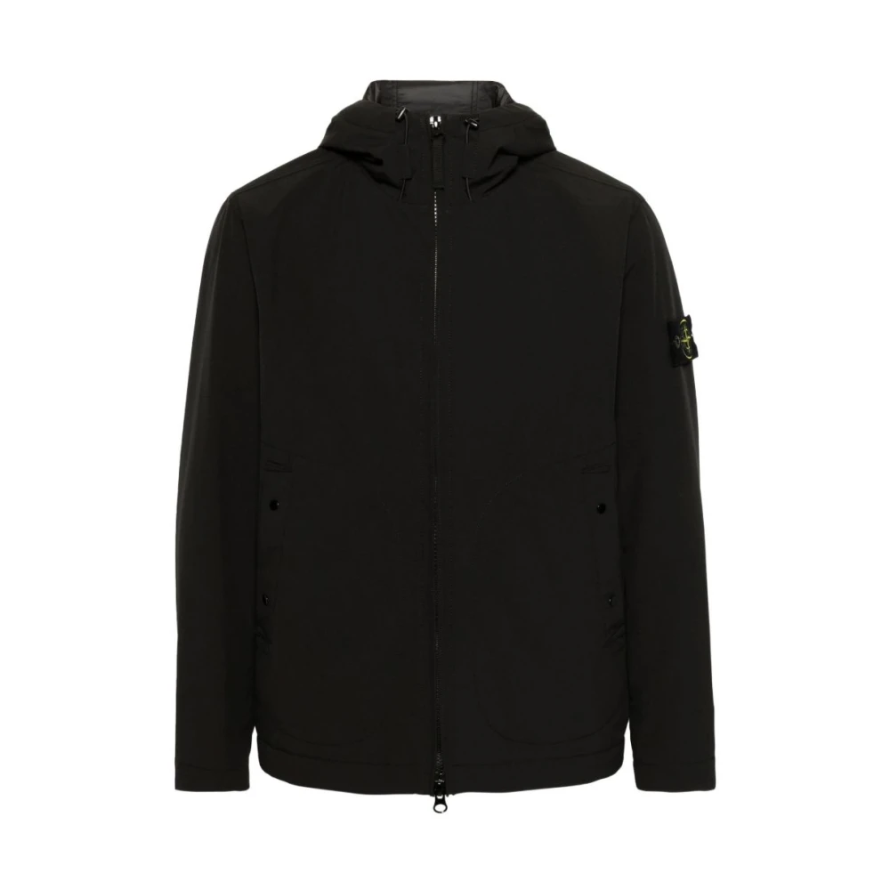 Stone Island , Light Jackets, Male, Black, L, Soft Shell Jacket