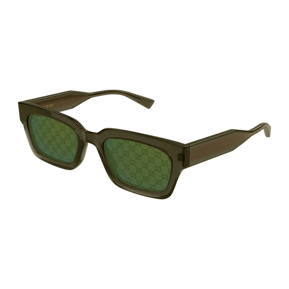Gucci Unisex Green Rectangular Frame Sunglasses - Sunglasses - 53 Mm - Accessories