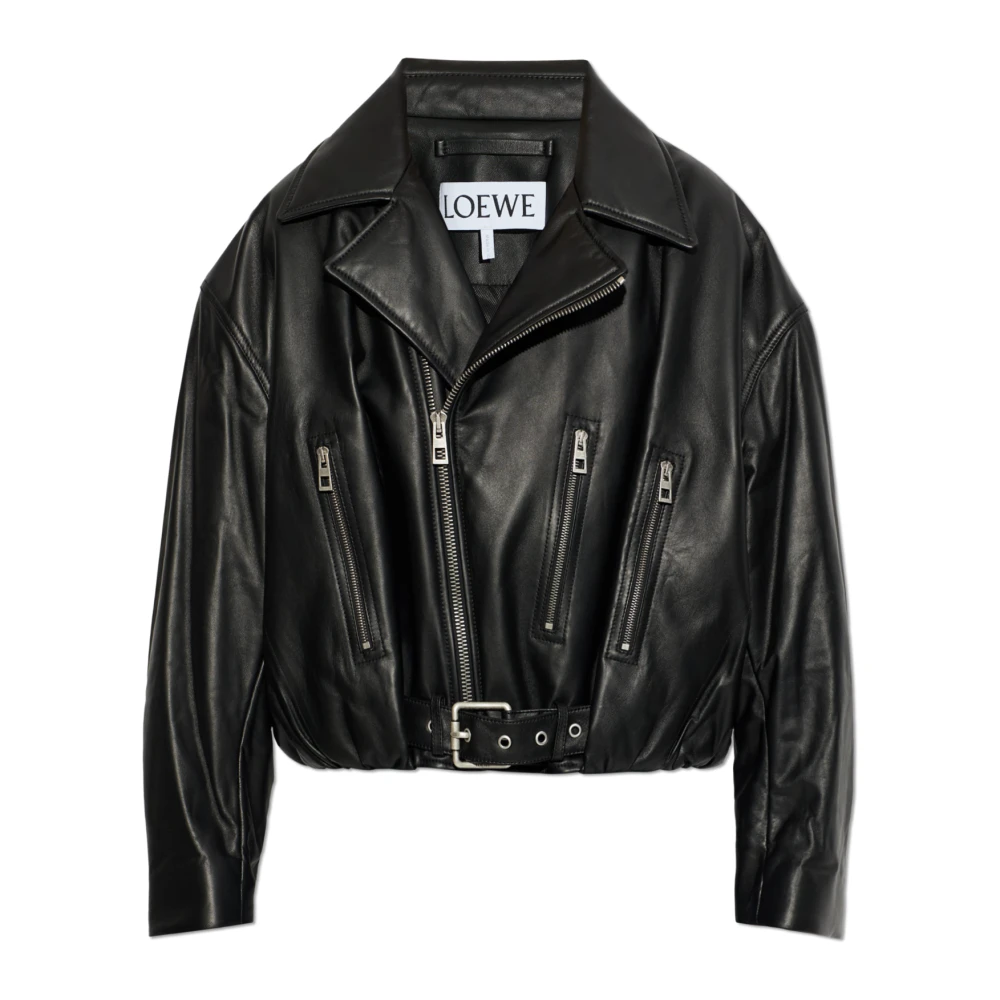 Loewe Women's Black Lambskin Biker Jacket - Leather Jackets - S - Jackets