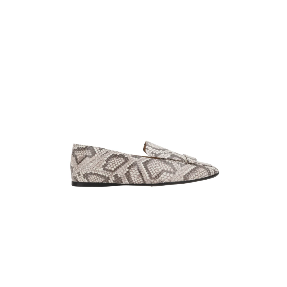 Sergio Rossi Python Print Slip-On Flats Gray Dames