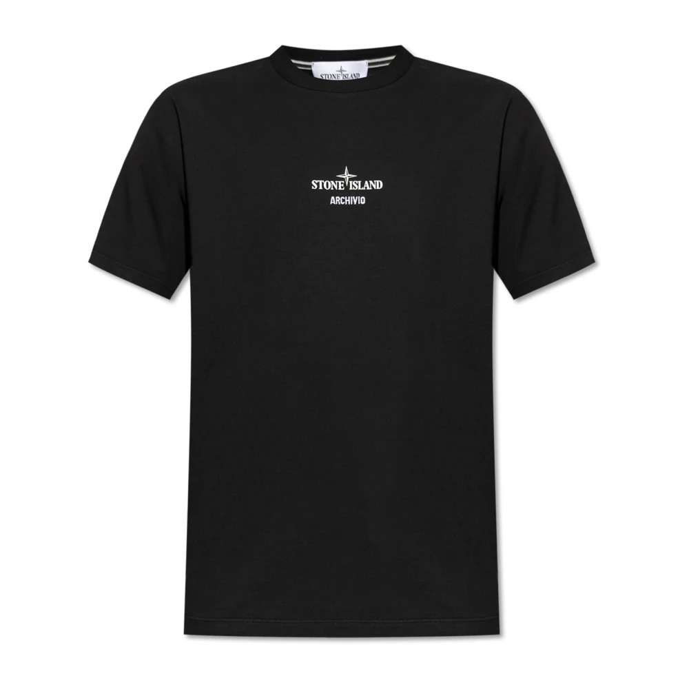 Stone Island T-shirt met logo Black Heren