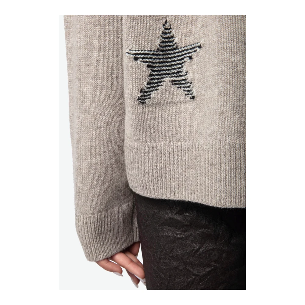 Zadig & Voltaire Sterren Tweed Trui Latte Beige Dames
