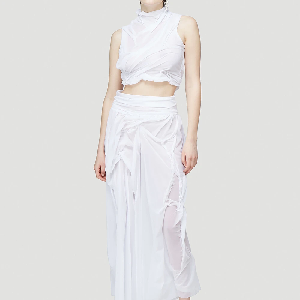 DI Petsa Mouwloze Top White Dames