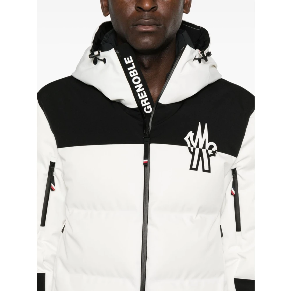 Moncler Gewatteerde Waterdichte Kleurblok Jas White Heren