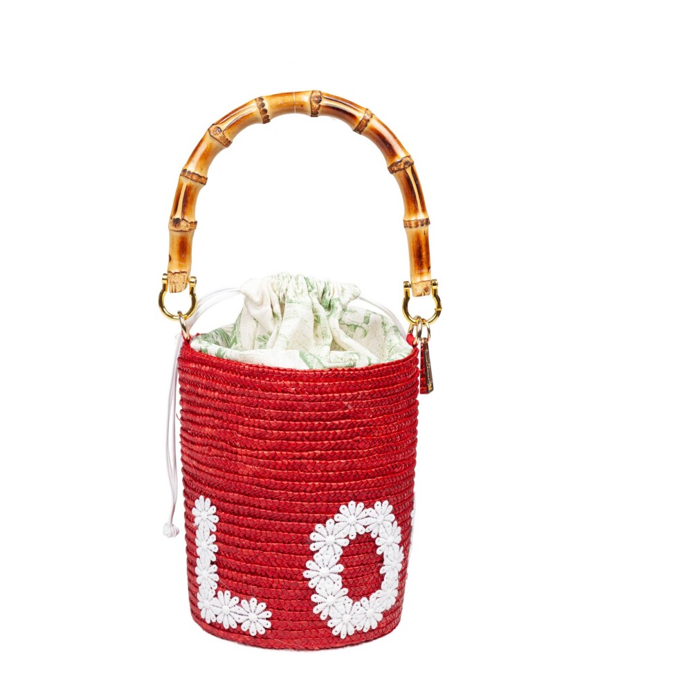 VIP【送料関税込】LA MILANESA LOVE STRAW BUCKET BAG Love green straw bucket bag La Milanesa | Diemme shop